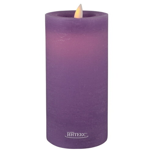 Светодиодная свеча с имитацией пламени Arevallo 15 см, лавандовая, батарейка Peha