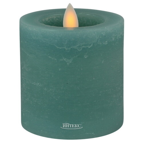 Светодиодная свеча с имитацией пламени Arevallo 7.5 см, бирюзовая, батарейка Peha