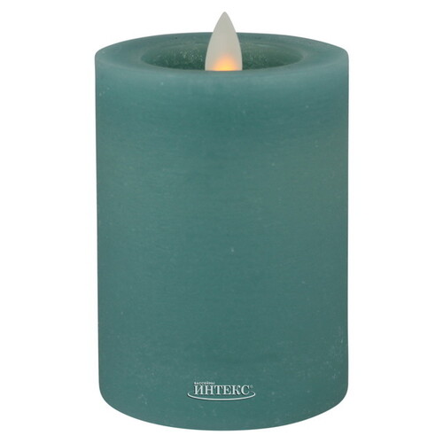 Светодиодная свеча с имитацией пламени Arevallo 10 см, бирюзовая, батарейка Peha