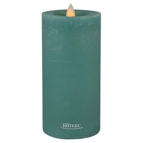 Светодиодная свеча с имитацией пламени Arevallo 15 см, бирюзовая, батарейка Peha