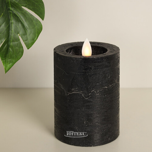 Светодиодная свеча с имитацией пламени Arevallo 10 см, антрацитовая, батарейка Peha
