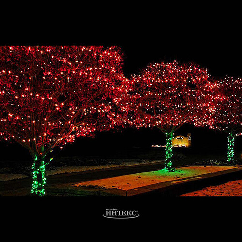 Гирлянды на дерево Клип Лайт Legoled 60 м, 600 красных LED, мерцание, черный КАУЧУК, IP44 BEAUTY LED