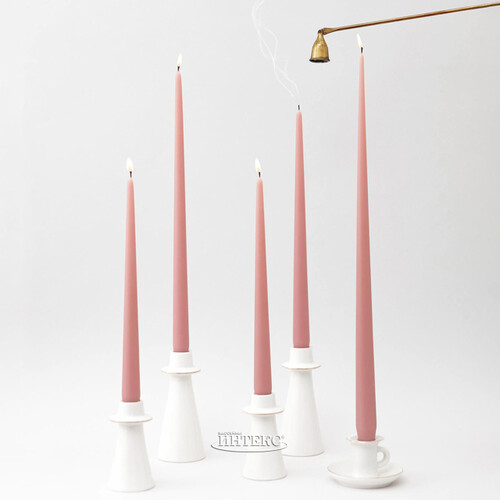 Высокие свечи Андреа Velvet 30 см, 5 шт, пудровые Candleslight