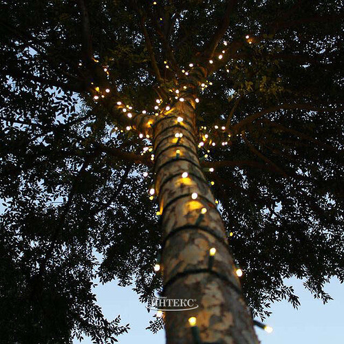 Гирлянды на дерево Клип Лайт Quality Light 30 м, 300 желтых LED ламп, черный ПВХ, IP44 BEAUTY LED