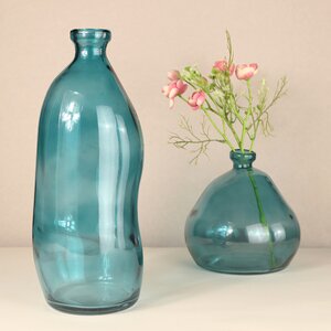 Стеклянная ваза-бутылка Adagio 36 см бирюзовая Koopman фото 3