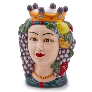 Сицилийская ваза Testa di Moro - Фруктовая Королева 22 см (EDG, Италия). Артикул: 017751-29