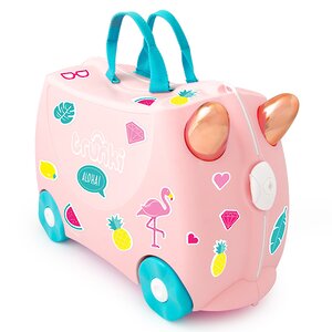 Детский чемодан-каталка Фламинго Флосси с наклейками (Trunki, Великобритания). Артикул: 0353-GB01