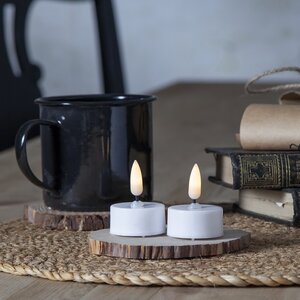 Чайная светодиодная свеча с имитацией пламени Phoebus 5 см, 2 шт, на батарейках (Star Trading, Швеция). Артикул: 063-05