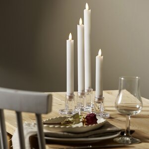 Набор столовых LED свечей с имитацией пламени Flamme 4 шт, 16-28 см (Star Trading, Швеция). Артикул: 063-31