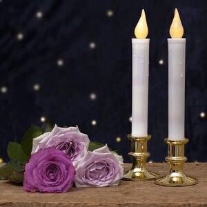 Столовая электрическая свеча Элиза в золотом подсвечнике 23 см, 2 шт, на батарейках Star Trading фото 1
