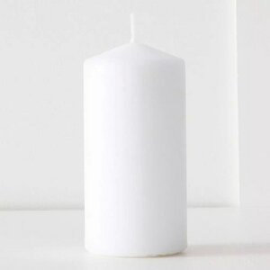 Свеча столбик 125*60 мм, белая Омский Свечной фото 1