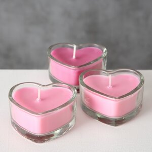 Набор чайных свечей в подсвечниках Sweet Romantic 4 см, 3 шт, стекло (Boltze, Германия). Артикул: 1003812