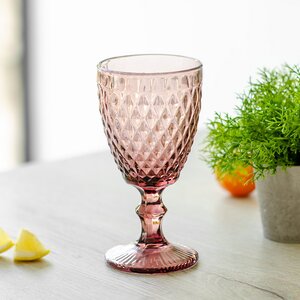 Бокал для вина Шатель 17 см розовый, стекло Boltze фото 1