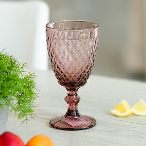 Бокал для вина Шатель 17 см розовый, стекло Boltze фото 5