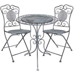 Комплект садовой мебели Триббиани: 1 стол + 2 стула, серый (Edelman, Нидерланды). Артикул: ID63547