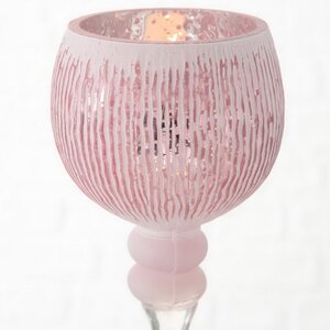 Набор стеклянных подсвечников-бокалов Виндлайт 30-40 см розовый, 3 шт Boltze фото 4