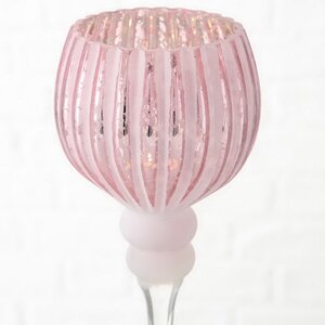 Набор стеклянных подсвечников-бокалов Виндлайт 30-40 см розовый, 3 шт Boltze фото 6