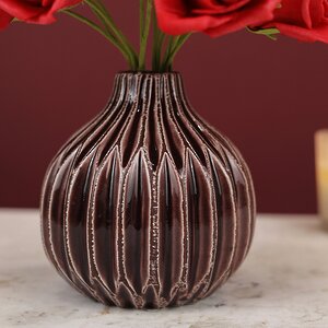 Керамическая вазочка Жюстин 11 см кофейная Boltze фото 1