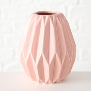 Керамическая вазочка Тампа 13 см нежно-розовая (Boltze, Германия). Артикул: 1016814-2