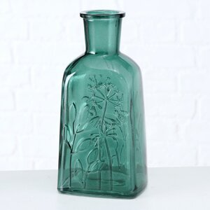 Стеклянная ваза для цветов Эмель Флер 19 см, малахитовая Boltze фото 1