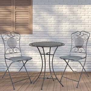 Комплект садовой мебели Ферарра: 1 стол + 2 стула, серый (Edelman, Нидерланды). Артикул: 1023712/1011807-набор