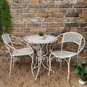 Комплект садовой мебели Триббиани: 1 стол + 2 кресла, белый (Edelman, Нидерланды). Артикул: ID63558