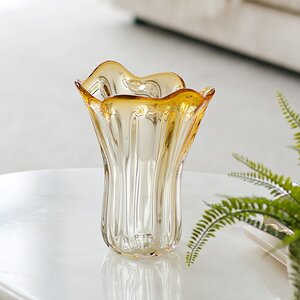 Декоративная ваза Via Drappo 27 см янтарная EDG фото 6