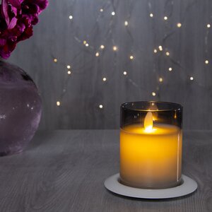 Светильник свеча восковая с живым пламенем Лацио 10 см дымчатая на батарейках Edelman фото 1