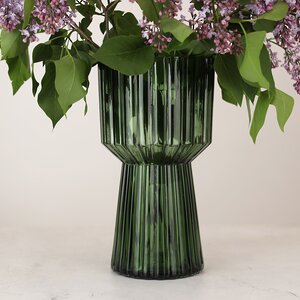 Стеклянная ваза Гильбрен 29 см малахитовая EDG фото 1