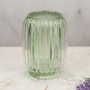Стеклянная ваза Rozemari 12 см нежно-зеленая EDG фото 3