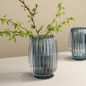 Стеклянная ваза Rozemari 12 см синяя