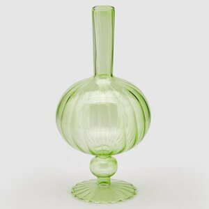 Стеклянная ваза-подсвечник Monofiore 25 см нежно-зеленая EDG фото 1