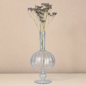Стеклянная ваза Monofiore 25 см голубая EDG фото 1