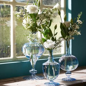 Стеклянная ваза-подсвечник Monofiore 20 см голубая EDG фото 9