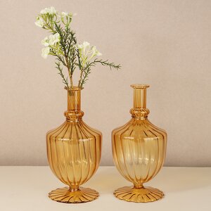 Стеклянная ваза-подсвечник Monofiore 20 см оранжевая EDG фото 4