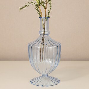 Стеклянная ваза-подсвечник Monofiore 20 см голубая EDG фото 2
