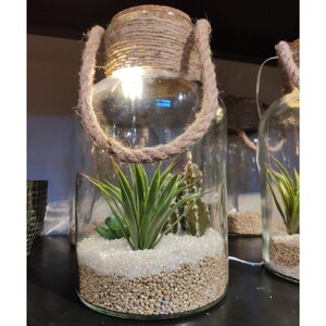 Стеклянная ваза для флорариума и композиций Банка Люмос с подсветкой 31 см, на батарейках (Edelman, Нидерланды). Артикул: ID65467