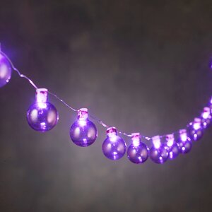 Светодиодная гирлянда шарики Juicy Purple 1.9 м, 20 LED ламп, на батарейках, таймер, IP44 Edelman фото 1