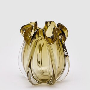 Стеклянная ваза Ferguson 21 см оливковая (EDG, Италия). Артикул: 107462-79