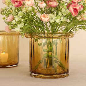 Стеклянная ваза Pillar 16 см медовая EDG фото 1