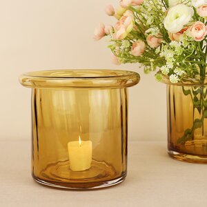 Стеклянная ваза Pillar 16 см медовая EDG фото 3