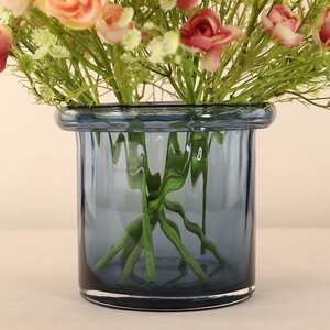 Стеклянная ваза Pillar 16 см синяя EDG фото 1
