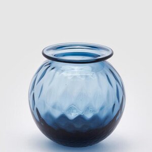 Стеклянная ваза Rossella 15 см голубая EDG фото 1