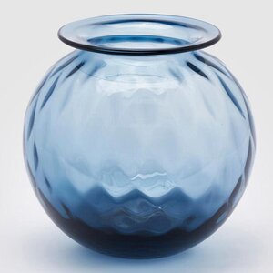 Стеклянная ваза Rossella 20 см голубая