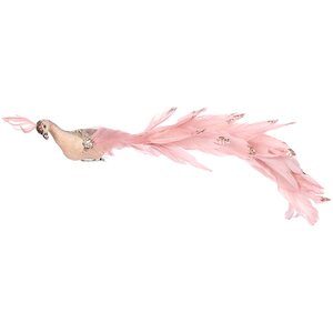 Декоративная фигура Павлин Бениамино - птица Шангри-Ла 41 см, розовая, клипса (Edelman, Нидерланды). Артикул: ID71256