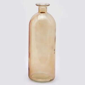 Стеклянная ваза-бутылка Гратин 26 см янтарная EDG фото 1