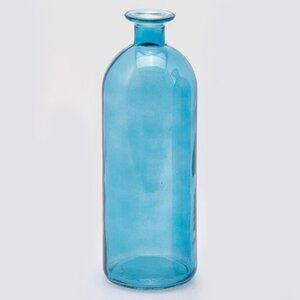 Стеклянная ваза-бутылка Гратин 26 см голубая EDG фото 1