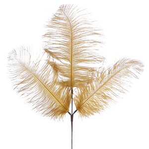 Декоративная ветка с перьями Trixypona 61 см желтая (Edelman, Нидерланды). Артикул: ID77997