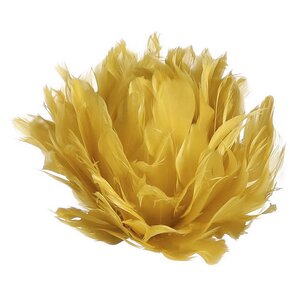 Искусственный цветок из перьев Dafne 12 см желтый, клипса Edelman фото 4