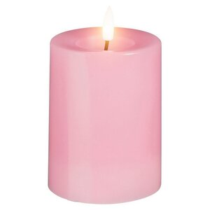 Светодиодная свеча с имитацией пламени Facile 10 см, розовая, таймер, на батарейках (Edelman, Нидерланды). Артикул: 1134688